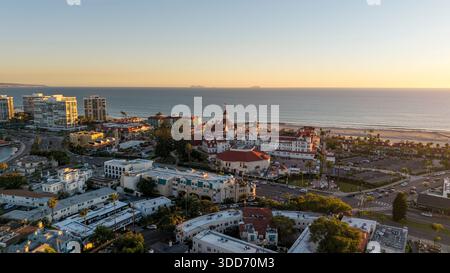 Hôtel Del Coronado à San Diego, tir aérien par drone Banque D'Images