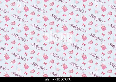 Texte coeurs à motif Saint-Valentin sans coutures Illustration de Vecteur