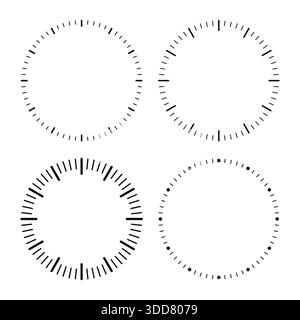 Cadran d'horloge cadran de montre vecteur. Collection d'icônes d'horloge noire avec des visages analogiques et des flèches dans le sens des aiguilles d'une montre illustration vectorielle Illustration de Vecteur
