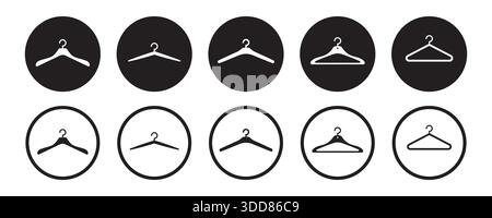 Minimaliste cintre en tissu concept d'ensemble d'icône de marque de mode ou de logo Illustration de Vecteur