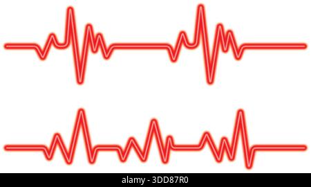 Collection de jeu de rythme cardiaque, électrocardiogramme, ECG - signal ECG, illustration vectorielle de concept de ligne de pouls de battement cardiaque avec trait modifiable Illustration de Vecteur