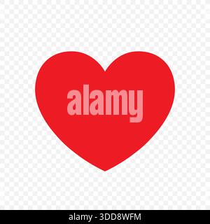 Cœur rouge sur fond transparent. Un coeur de Saint-Valentin, pour vos créations. Illustration de Vecteur