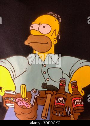 Une vue rapprochée de Homer Jay Simpson. Banque D'Images