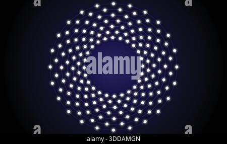 Fond abstrait d'anneau lumineux de particules pour l'IA, la technologie et la visualisation de données Illustration de Vecteur