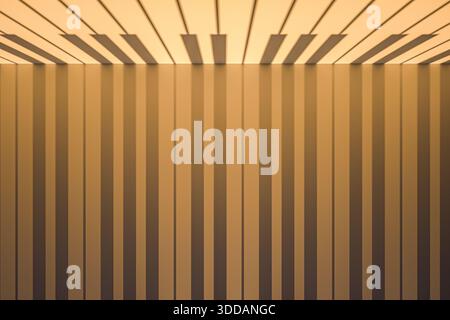 Un design abstrait moderne avec des rayures verticales dans différentes nuances de tons chauds, créant un motif visuellement attrayant semblable à un clavier de piano Banque D'Images