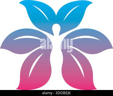 Butterfly Beauty Spa Wellness logo Design nature Vector Icon Template Illustration de Vecteur