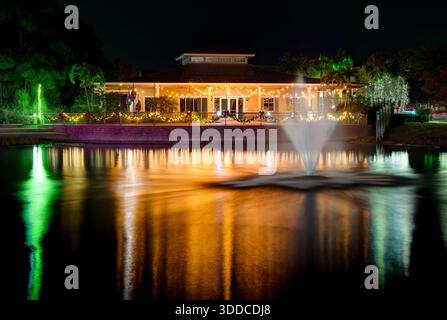 Lumières de Noël. Port : jardin botanique Lucie. Port : Lucie, Floride, États-Unis Banque D'Images