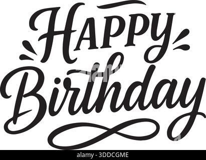 Joyeux anniversaire illustration vectorielle avec des fleurs décoratives Illustration de Vecteur