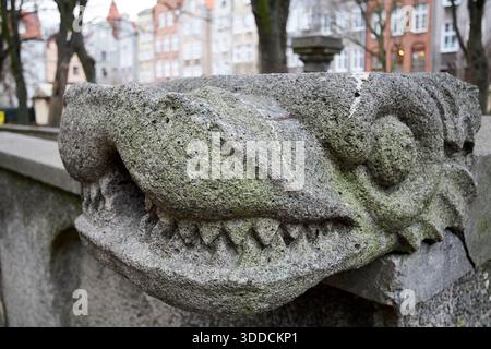 bec d'eau sous la forme d'une gargouille gdansk pologne Banque D'Images