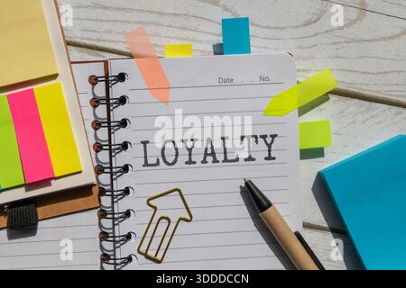 Message de fidélité à la marque écrit sur des blocs de bois sur fond blanc. Symbole conceptuel de fidélité à la marque. Copier l'espace. Banque D'Images