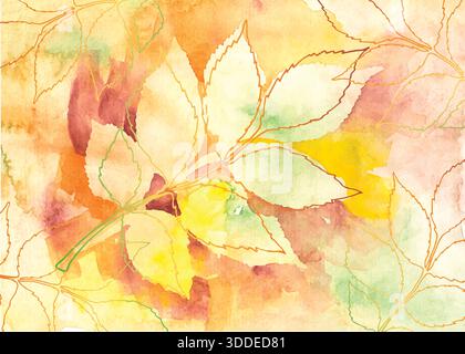 Feuilles d'automne colorées dessinées à la main. Illustration vectorielle.feuilles d'automne dessinées à la main colorées. Illustration vectorielle. Banque D'Images