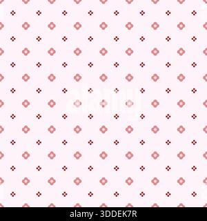 Motif de pois de fleurs fond rose avec de minuscules fleurs. Ferme minimaliste toile de fond style grand-millénial Illustration de Vecteur