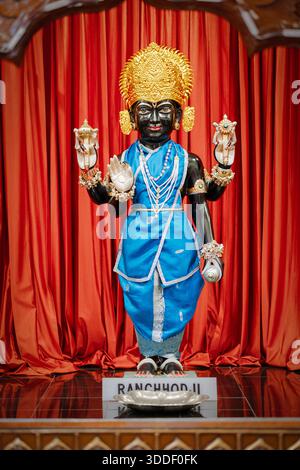 Une statue de RanchhodJi un nom vénéré pour le Seigneur Krishna. Dans le temple Getta à Corona. Il est particulièrement populaire au Gujarat, en Inde Banque D'Images