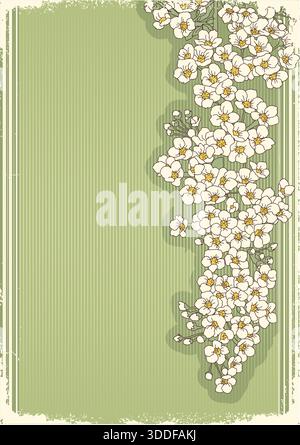 Vecteur de cadre floral vintage illustration dessinée à la main avec des fleurs et un décor abstrait floral pour le texte ou la conception Illustration de Vecteur