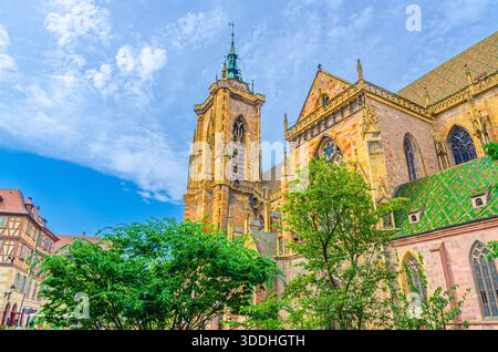 Eglise Saint-Martin Cathédrale Saint-Martin Saint-Martin Eglise collégiale catholique romaine principale style architectural gothique dans la vieille ville Colmar centre historique Banque D'Images