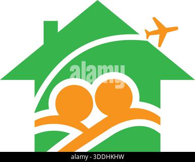 Home Family Travel Holiday logo Design Real Estate Vector Template icône Illustration de Vecteur