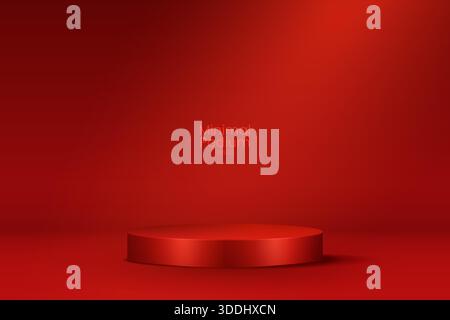 Minima podium étapes et plate-forme de vitrine de produit avec couvertures en bois et doré en forme ronde et carrée. Scènes de podium en bois et plat de vitrine de produit Illustration de Vecteur