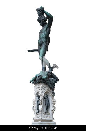 Statues de dieux grecs anciens sculptées sur un fond blanc Banque D'Images