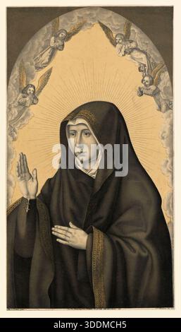 Marie comme notre Dame des douleurs, Mater Dolorosa, un motif central dans la théologie catholique, la piété et l'art, soulignant la profonde compassion de Marie pour la souffrance et la mort de son fils Jésus-Christ, figures de l'histoire biblique, historique, authentique, reproduction numérisée d'un original du XIXe siècle, date d'enregistrement non indiquée Banque D'Images