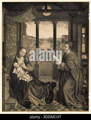 Le Saint évangéliste Luc représente Marie avec le Christ enfant, figures de l'histoire biblique, historique, authentique, reproduction numérisée d'un original du XIXe siècle, date d'enregistrement non indiquée Banque D'Images