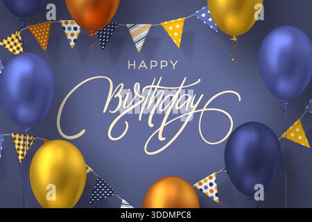 Carte de voeux vecteur joyeux anniversaire Illustration de Vecteur