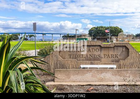 Panneau Coronado Tidelands Park, près de San Diego, Californie Banque D'Images