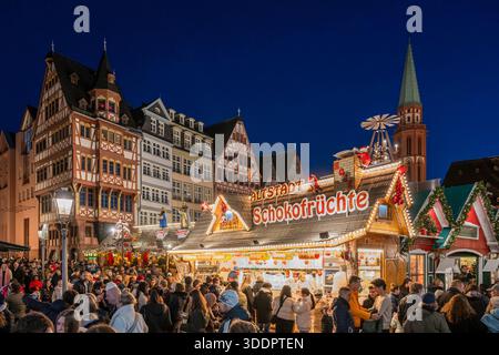 Marché de Noël à Romer, Francfort-sur-le-main, Hesse, Allemagne Banque D'Images