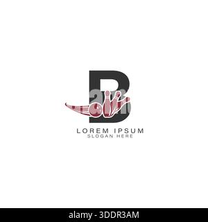 Logo moderne lettre B avec boule de bowling dynamique et épingles. Alphabet B Icon design parfait pour les clubs de bowling Illustration de Vecteur