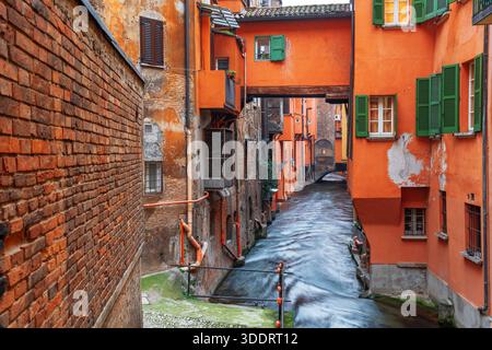 Canale delle Moline à Bologne, Italie. Banque D'Images