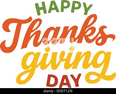 Illustration vectorielle de texte joyeux Thanksgiving Illustration de Vecteur