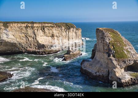 Shark fin Cove, une plage isolée au nord de Santa Cruz, Californie. Road trip de Los Angeles à San Francisco. Voyage aux États-Unis. Photo de haute qualité. Banque D'Images