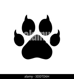 Icône avec motif de patte utilisé pour signifier le suivi d'animaux ou d'animaux sauvages dans divers contextes Illustration de Vecteur