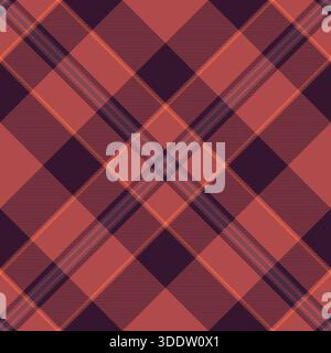 Texture de tartan à carreaux vintage, motif sans couture de fond de couverture de pique-nique. Tissu d'ornement vérifier vecteur textile dans la palette de couleurs rouge et sombre. Illustration de Vecteur