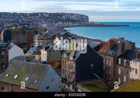 Vue aérienne de mers-les-bains, hauts-de-France, France Banque D'Images