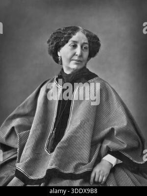 George Sand, romancier français, écrivain, littérature du XIXe siècle. Portrait par Nadar Banque D'Images
