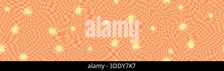 Fond abstrait orange éclaté avec des formes d'étoiles nettes, motif vectoriel dynamique rétro Illustration de Vecteur