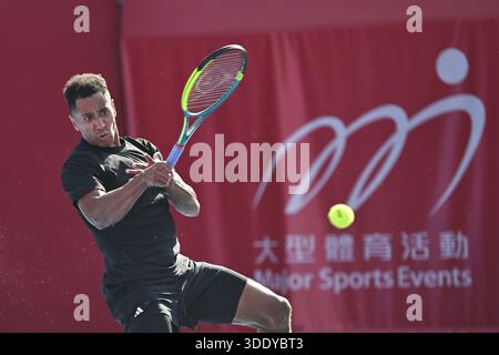 Hong Kong, Hong Kong. 04 janvier 2026. Michael Mmoh, joueur de tennis américain, lors d'un match au Hong Kong Tennis Open le 4 janvier 2026 à Hong Kong. (Photo de Kobe Li/Nexpher images/Sipa USA) crédit : Sipa USA/Alamy Live News Banque D'Images