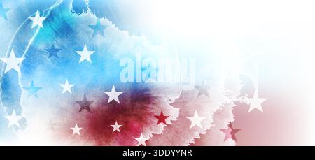 Concept USA drapeau abstrait grunge blot fond. Conception vectorielle rétro du jour de l'indépendance américaine Illustration de Vecteur