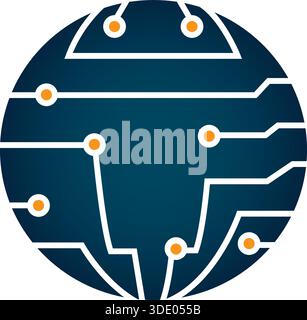 Circuit Brain Digital Technology innovation logo Design de modèle de vecteur Illustration de Vecteur