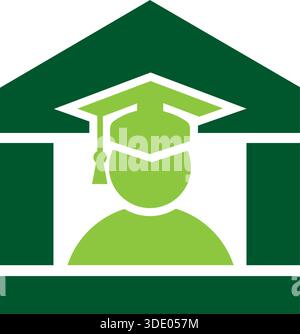 Graduation Cap Education School logo Design Academic Vector Template icône Illustration de Vecteur