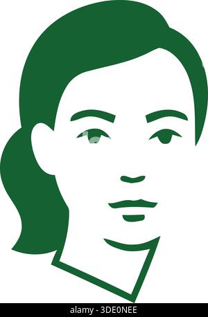 Portrait abstrait d'une femme isolée sur fond blanc Illustration de Vecteur