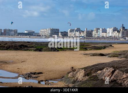 Sables-d'Olonne, plage, plage Banque D'Images