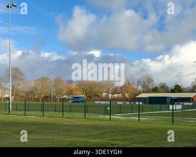 Terrain du club de football de Maghull. Terrains de jeu Old Hall Maghull Banque D'Images