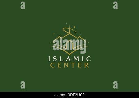 Résumé Silhouette logo Mosquée pour le Centre islamique d'éducation entreprise et Institut Illustration de Vecteur