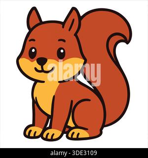 Cute Cartoon Squirrel illustration animal Clipart Illustration de Vecteur