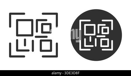 Boîte de cadre de code QR, modèle. QR code avec inscription scannez-moi avec smartphone. Icône Numériser-moi. Scannez l'icône de code qr pour le paiement, application mobile. Illustration vectorielle Illustration de Vecteur
