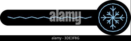 Autocollant flocon de neige gelé avec symbole craie Illustration de Vecteur