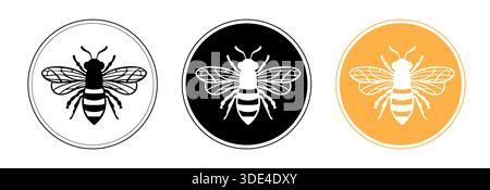 Templete de conception vectorielle Honey Bee. Abeille vintage pour logo, étiquette, sublimation, autocollant. Illustration de Vecteur