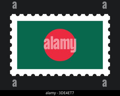 Drapeau national icône de timbre postal pour le courrier du BANGLADESH, le patriotisme et l'identité nationale Illustration de Vecteur
