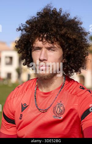 Lagos, Portugal. 05 janvier 2026. Marlon Fossey de Standard photographié lors du camp d'entraînement hivernal de l'équipe belge de football Standard de Liège, à Lagos, Portugal, lundi 05 janvier 2026. BELGA PHOTO RICARDO NASCIMENTO crédit : Belga News Agency/Alamy Live News Banque D'Images